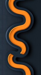 Poster - Dynamic Wavy Lines Composition with an Abstract Three-Dimensional Feel