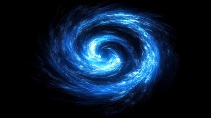 Poster - Abstract image of swirling blue energy against a dark background. Ideal for representing power, technology, magic, or futuristic and sci-fi themes.