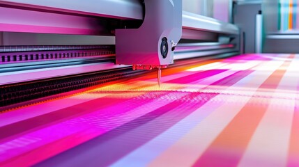 Poster - A high-tech laser fabric cutting machine in operation, creating precise textile patterns with minimal waste.