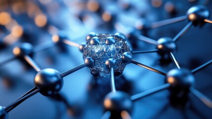 Poster - Close-up of a futuristic graphene-based battery cell storing advanced renewable energy.