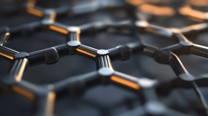 Poster - Close-up of a futuristic graphene-based battery cell storing advanced renewable energy.