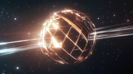 Poster - A massive radiant orb-shaped engine hovering in space
