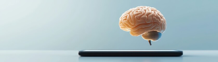 Poster - 3D Medical Technology Icon Concept with Artificial Intelligence and Brain Symbol