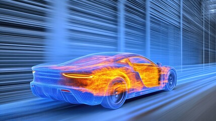 Poster - Dynamic wind resistance test simulation for an ultra-aerodynamic concept car.