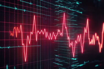 Poster - Advanced Healthcare Concept with Neon Interface Representing Health Data Visualizations