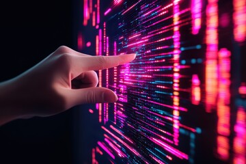 Poster - Immersive Digital Experience Concept: 3D Render of Interactive Technology with Vibrant Colors