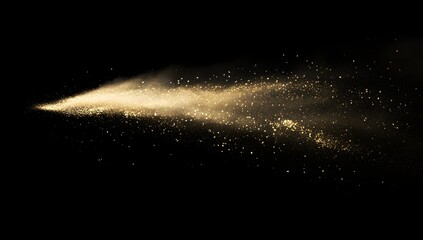 Poster - Gold Dust Spraying Across Black Background