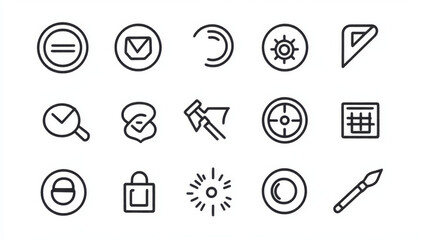 Thin lines web icons set. Search Engine Optimization. Vector illustration. 