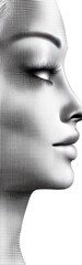 Poster - Halftone beauty portrait, a mesmerizing display of dots and flowing lines