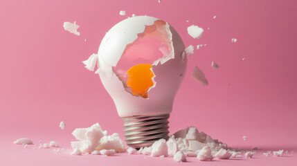 Fototapete - 404 error page not found banner. Broken light bulb. Oops... Not found concept. Abstract digital low poly wireframe vector illustration. Website development, programming or web design element.