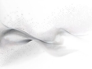 Poster - abstract wave pattern design, minimalistic gradient lines and dot particles