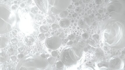 Poster - Translucent white foam bubbles creating intricate, luminous patterns with backlighting revealing delicate texture and ethereal light play