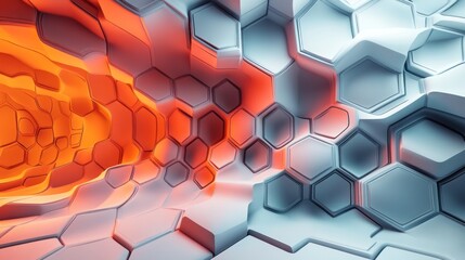 Poster - A modular, recursive hexagon pattern forming a digital illusion