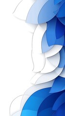 Aufkleber - Elegant arrangement of blue and white layered paper elements background