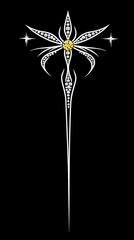 Poster - Elegant Jewel Ornament with Diamond Accents on Dark Backdrop Art Design