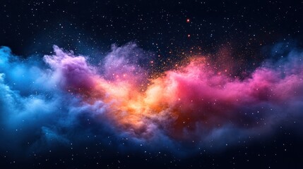 Fototapete - A neon-inspired cosmic dust effect, futuristic art