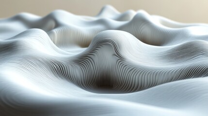 Fototapete - An ultra-smooth, flowing ripple effect in digital aesthetics