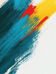 Poster - Bold paint strokes in vibrant colors enhance creative expression and inspire artistic pursuits with designated space for text