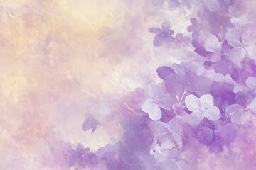 Aufkleber - Vibrant purple flowers bloom in a dreamy pastel landscape showcasing nature's beauty during a serene spring day