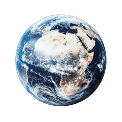 earth planet with a global map of the middle east and africa, isolated on a white background