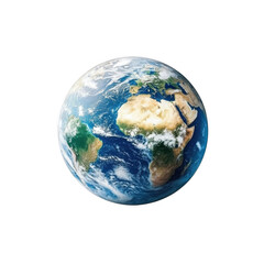 earth planet with a global map of the middle east and africa, isolated on a white background