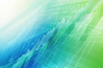 Leinwandbilder - Dynamic intersection of trend lines and data grids illustrates political and economic analysis in a blue and green color palette