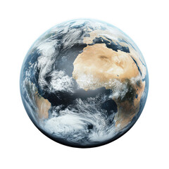 earth planet with a global map of the middle east and africa, isolated on a white background
