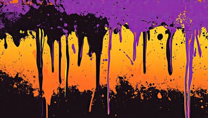 Poster - Dripping paint, vibrant colors, abstract background