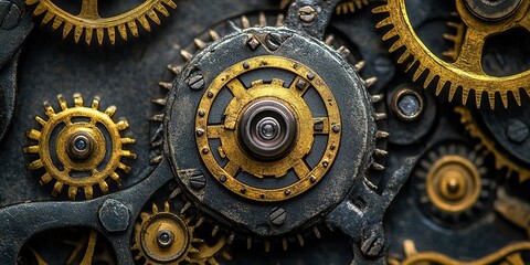 Poster - Intricate mechanical gears showcase craftsmanship in clockwork design and engineering details
