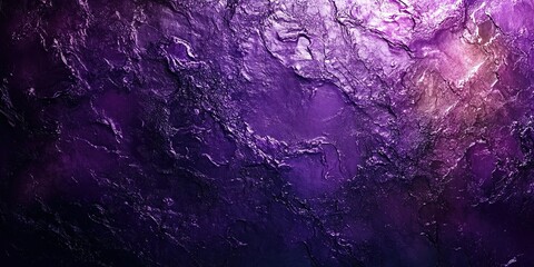 Poster - Abstract texture of purple and black surface with intricate patterns illuminated by soft light