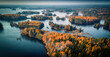 © valerie_v - Spectacular drone view of the Swedish archipelago landscape, and islands, autumn, Stockholm, Sweden