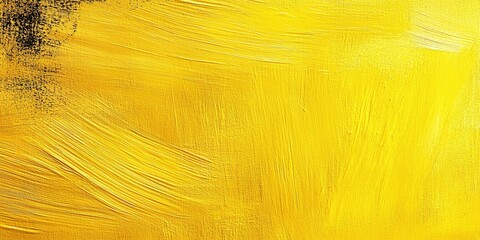 Poster - Bright yellow abstract texture showcasing bold brush strokes and vibrant color variation