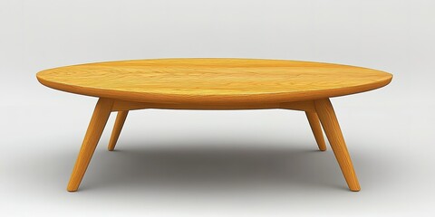 Poster - Modern wooden coffee table with sleek design and curved edges perfect for living room decor