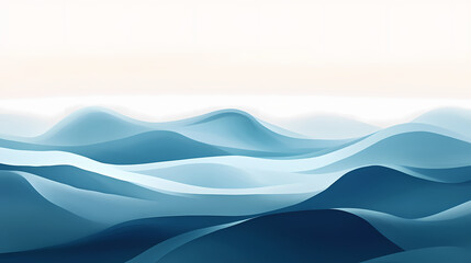 Wall Mural - Soft blue waves blending into a calming abstract pattern, gentle, peaceful. Hyperspectral Waves. Illustration