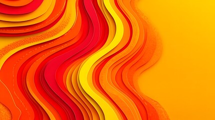 Poster - Vibrant Layered Paper Abstract: A Dynamic Composition in Warm Tones