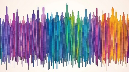 Poster - Spectrum of Celebratory Beverage Bottles: Abstract Gradient Wine Collection