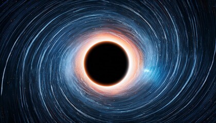 Wall Mural - black hole in deep space illustration