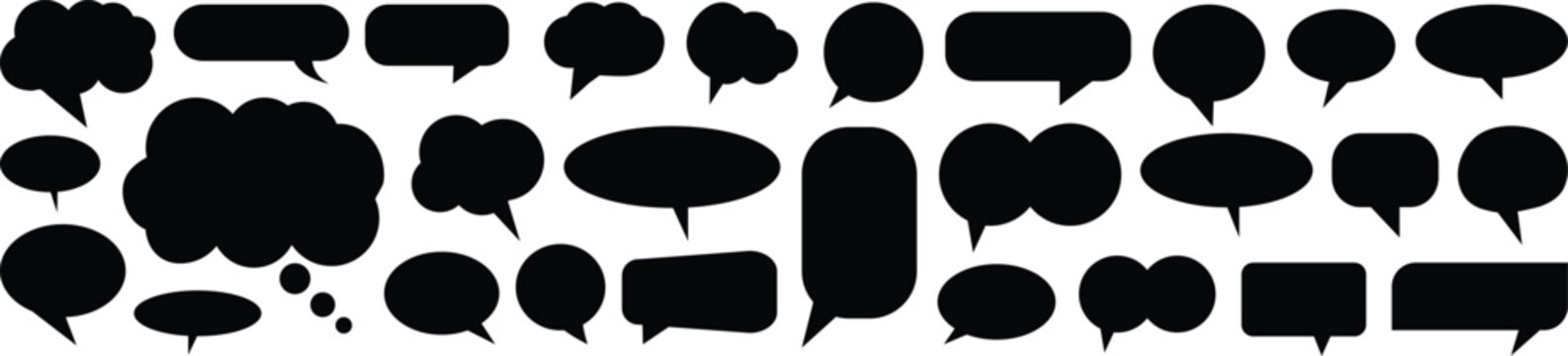 Speech Bubble Icons Set. Black speech bubble collection. Set of speech bubble. Speech bubble comic. Cloud speech bubbles collection. Talk bubble. vector illustration