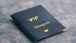 © Dream Vision - VIP delegate passport with sleek design and gold lettering