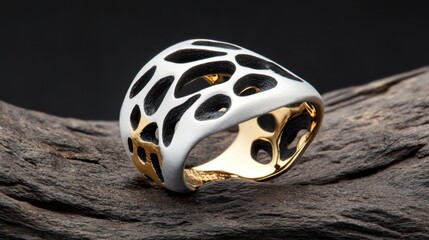 Wall Mural - Playful Modern Ring with Organic Patterns