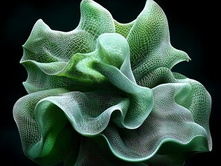 Poster - Emerald Weave: A digitally rendered abstraction evokes organic forms