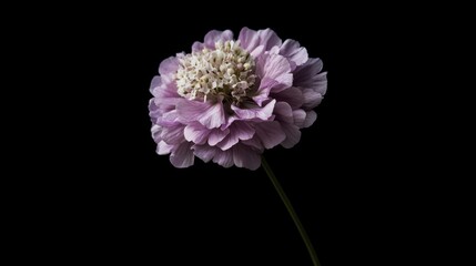 Poster - A single elegant flower with delicate petals and a black background