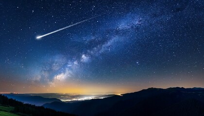 Wall Mural - shooting star in the night sky