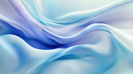Poster - Abstract flowing blue and purple fabric forms elegant visual waves