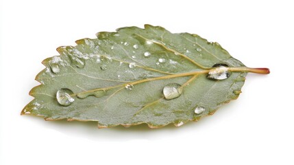 Wall Mural - Raindrop on Leaf in Gentle Light with Isolated Background