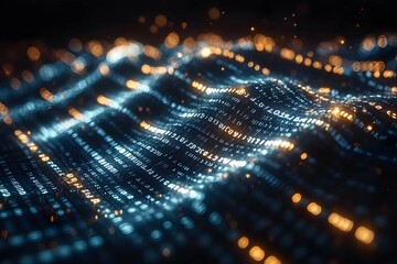 Poster - Abstract Glowing Wave Pattern Design