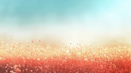 Poster - A picturesque field with colorful flowers and a beautiful sky