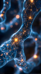 Poster - Abstract Network Structure Glowing Particles