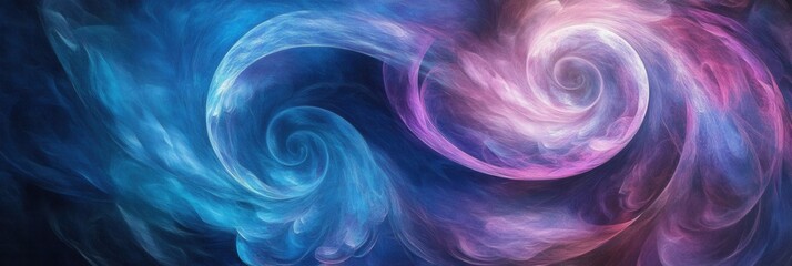 Leinwandbilder - Colorful abstract swirls create a dynamic and balanced composition showcasing vibrant blue, purple, and pink colors