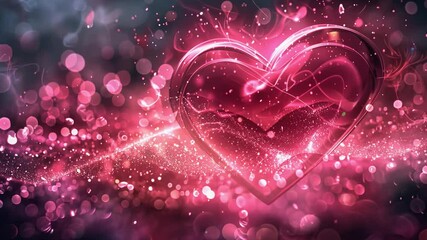 Fototapete - This vibrant heart design filled with sparkling effects and rich colors ideal for a cozy atmosphere.